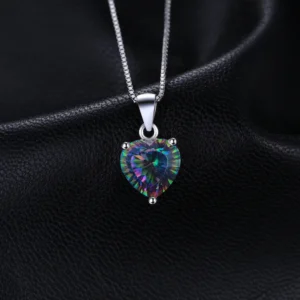 Heart Rainbow Fire Mystic Quartz Pendant ONLY