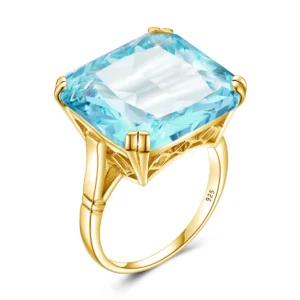 Massive Women Signet Aquamarine Ring